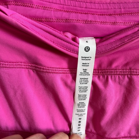 Lululemon pace rival Hot Pink Tennis Skort Size 6 - Picture 11 of 12